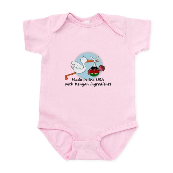 CafePress - Stork Baby Kenya USA Infant Bodysuit - Baby Light Bodysuit, Size Newborn - 24 Months