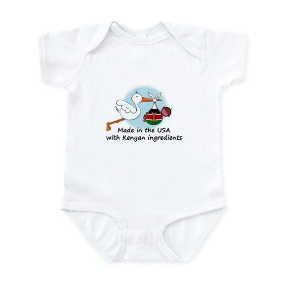 CafePress - Stork Baby Kenya USA Infant Bodysuit - Baby Light Bodysuit, Size Newborn - 24 Months