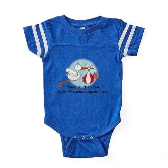 CafePress - Stork Baby Peru 2 - Cute Infant Baby Football Bodysuit