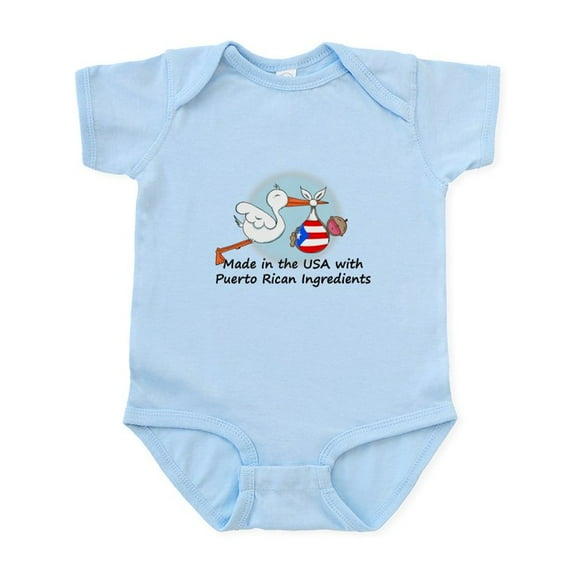 CafePress - Stork Baby Puerto Rico USA Infant Bodysuit - Baby Light Bodysuit, Size Newborn - 24 Months