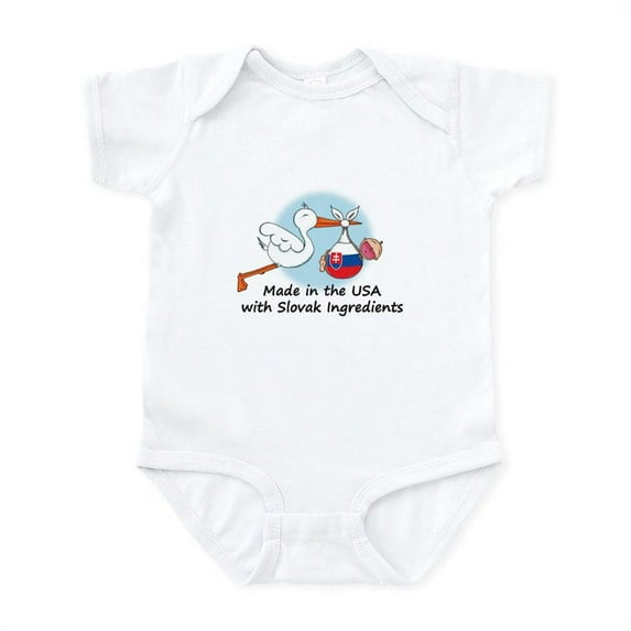 CafePress - Stork Baby Slovakia USA Infant Bodysuit - Baby Light Bodysuit, Size Newborn - 24 Months