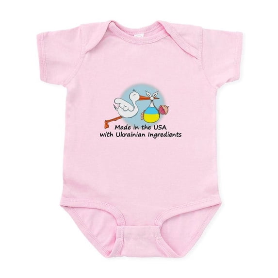 CafePress - Stork Baby Ukraine USA Infant Bodysuit - Baby Light Bodysuit, Size Newborn - 24 Months