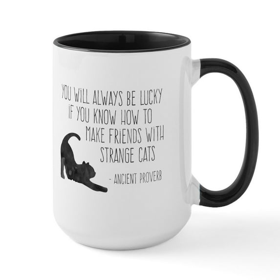 CafePress - Strange Cats Mugs - 15 oz Ceramic Large White Novelty Mug