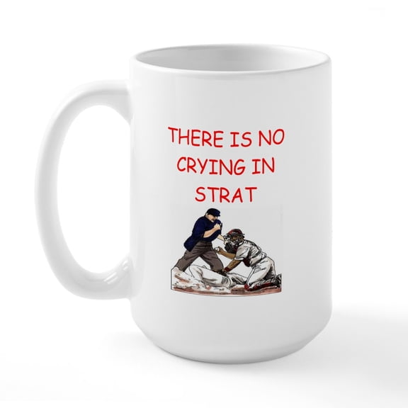 CafePress - Strat O Matic Baseball Joke Large Mug - 15 oz Ceramic Large White Novelty Mug