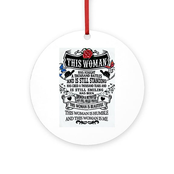 CafePress - Strong Woman -  Round Wood Ornament 4"