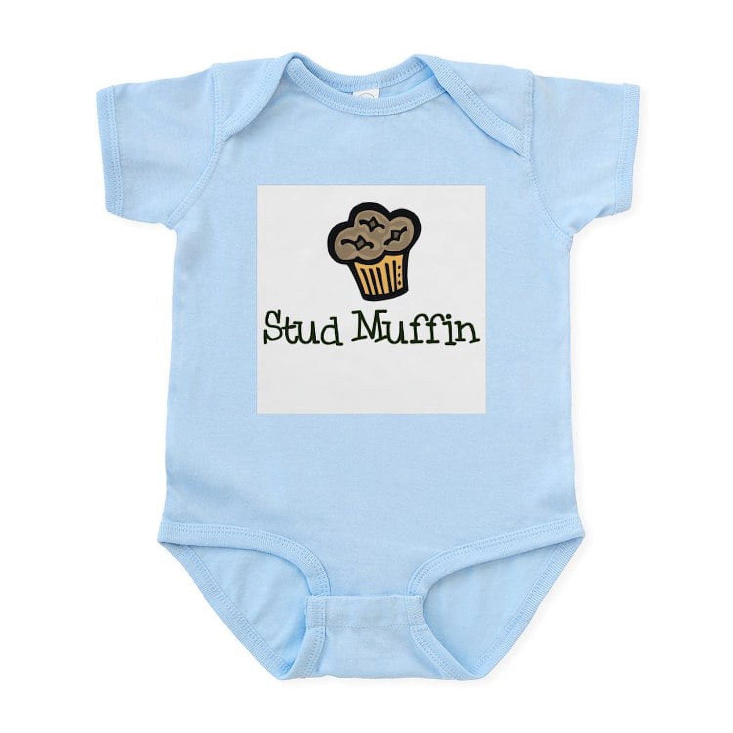CarefreeTees 'I'm Just A Studmuffin Or Cupcake' Baby Bodysuit – Soft 100% Cotton Onesie Or Infant Tee (Funny Baby Shower Gift)