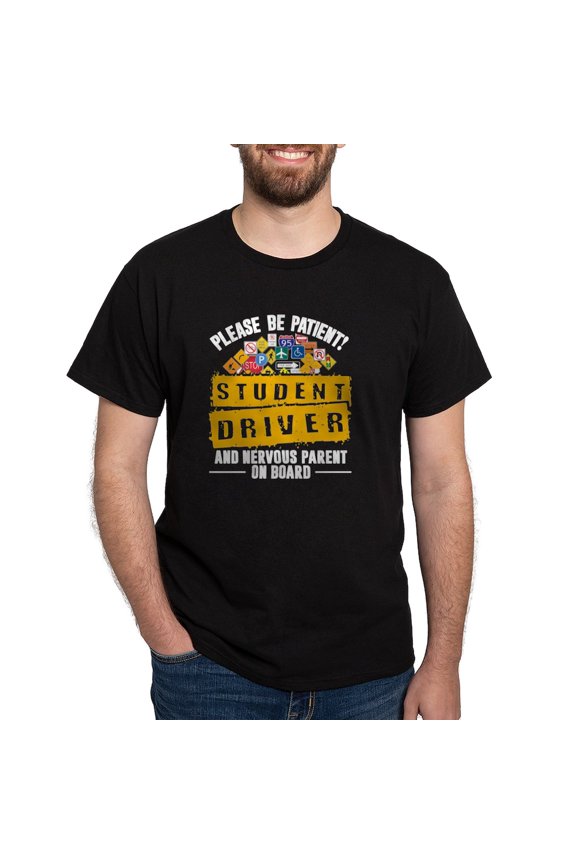 - Student Driver Nervous Parent Funny Drivin T Shirt - Men's Classic Graphic Cotton T-Shirt