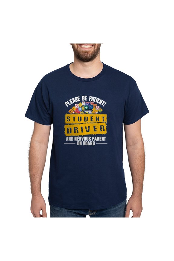 - Student Driver Nervous Parent Funny Drivin T Shirt - Men's Classic Graphic Cotton T-Shirt