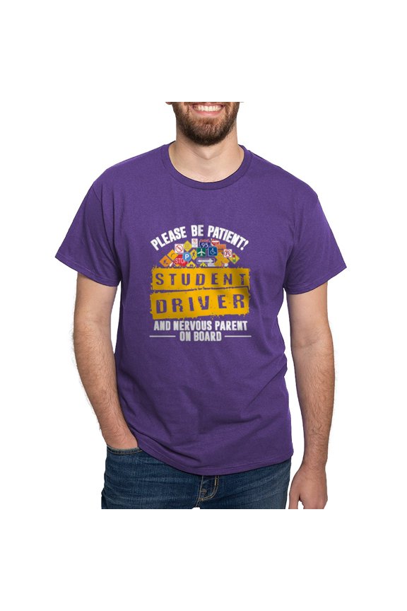 - Student Driver Nervous Parent Funny Drivin T Shirt - Men's Classic Graphic Cotton T-Shirt