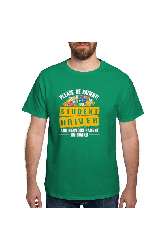 - Student Driver Nervous Parent Funny Drivin T Shirt - Men's Classic Graphic Cotton T-Shirt