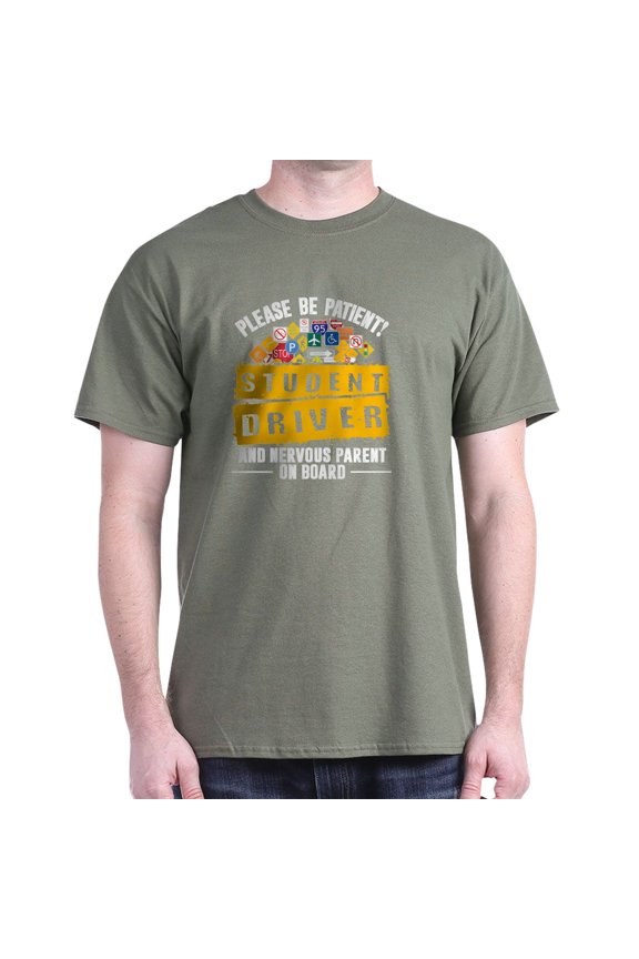 - Student Driver Nervous Parent Funny Drivin T Shirt - Men's Classic Graphic Cotton T-Shirt