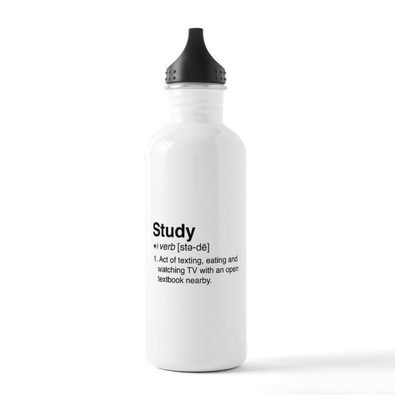 CafePress - Study Definition Water Bottle - Stainless Steel Water Bottle, Sports Bottle, 1.0L