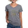 thumbnail image 1 of CafePress - Stylish 50Th Anniversary Women's V Neck Dark T Shi - Women's V-Neck Dark T-Shirt, 1 of 4