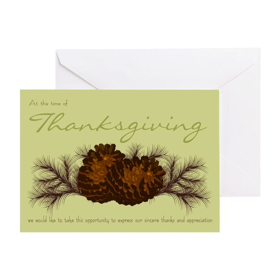 CafePress - Stylish Business Thanksgiving - Greeting Card, Blank Inside Glossy