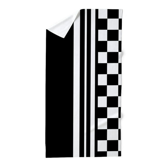 CafePress - Stylish Designer Stripes And Checks - Large Beach Towel, Soft 30"x60" Towel with Unique Design