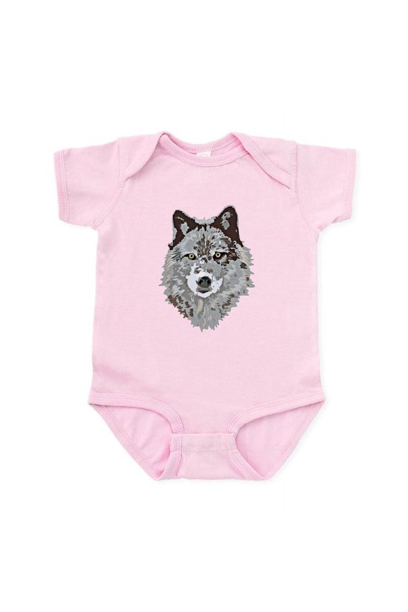 - Stylized Grey Wolf Infant Bodysuit - Baby Light Bodysuit, Size Newborn - 24 Months