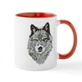 thumbnail image 1 of CafePress - Stylized Grey Wolf Mug - 11 oz Ceramic Mug - Novelty Coffee Tea Cup, 1 of 4