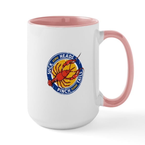 CafePress - Suck Some Heads Pinch Some Tails Mugs - 15 oz Ceramic Large White Novelty Mug