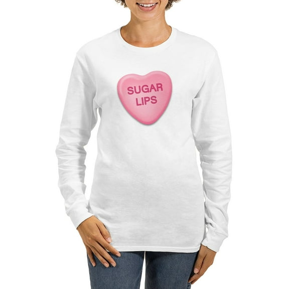 CafePress - Sugar Lips Candy Heart Women's Long Sleeve T Shirt - Women's Long Sleeve Graphic Casual T-Shirt