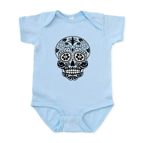 CafePress - Sugar Skull Black And White Body Suit - Baby Light Bodysuit, Size Newborn - 24 Months