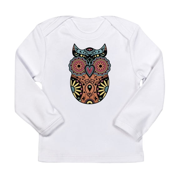 CafePress - Sugar Skull Owl Color Long Sleeve Infant T Shirt - Long Sleeve Infant T-Shirt