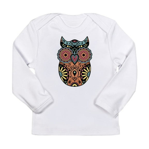 CafePress - Sugar Skull Owl Color Long Sleeve Infant T Shirt - Long Sleeve Infant T-Shirt
