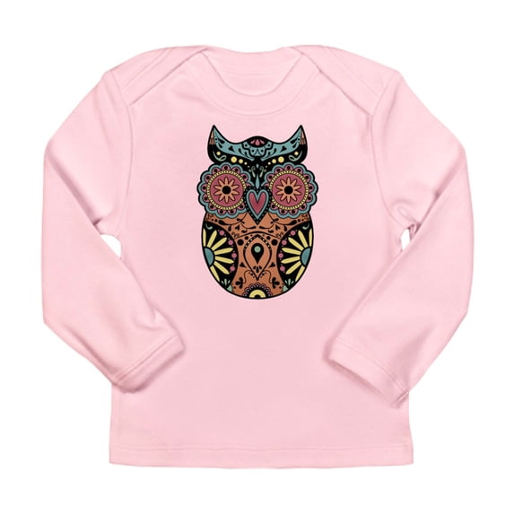 CafePress - Sugar Skull Owl Color Long Sleeve Infant T Shirt - Long Sleeve Infant T-Shirt