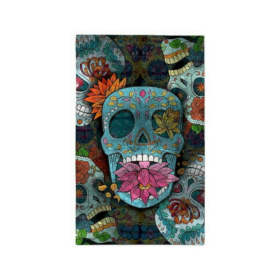 CafePress - Sugar Skulls Design Area Rug - 3'x5' Decorative Area Rug, Fabric Throw Rug