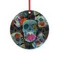 thumbnail image 1 of CafePress - Sugar Skulls Design -  Round Wood Ornament 4", 1 of 2