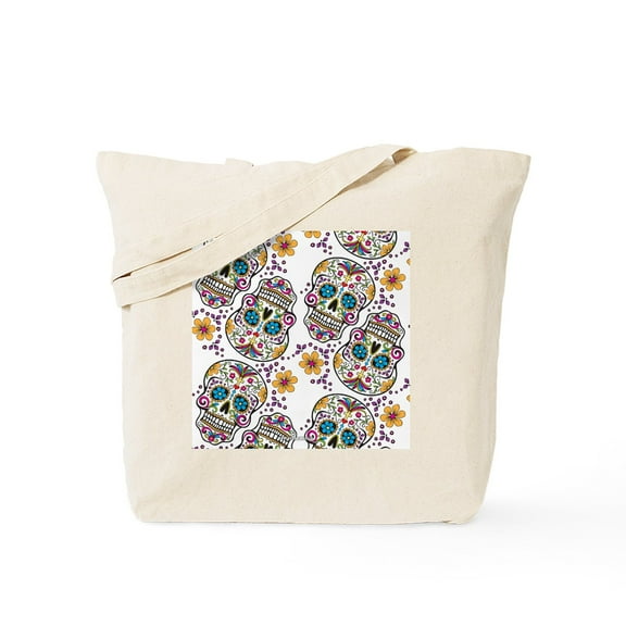 CafePress - Sugarskull Halloween White Tote Bag - Unisex Canvas Tote Bag, Beige, 1-Piece