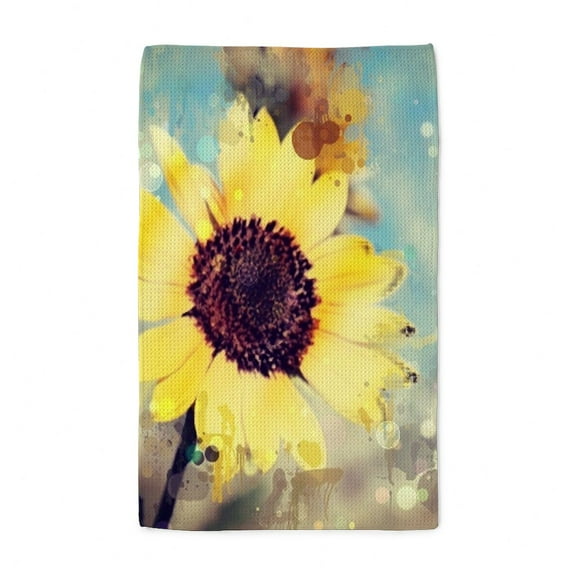 CafePress - Summer Botanical Watercolor Sunflower - Tea Towel