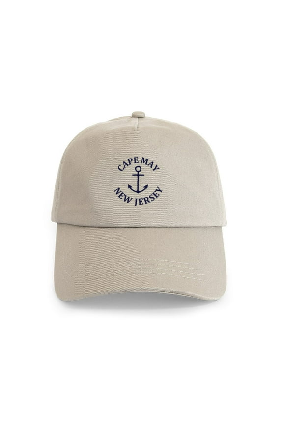 - Summer Cape May New Jersey Cap - Adjustable 100% Brushed Unisex Casual Cotton Baseball Cap, Beige, 1