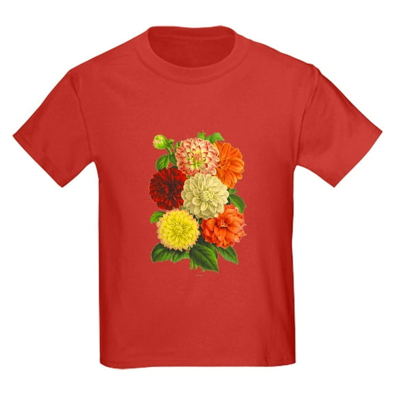 CafePress - Summer Dahlias Kids Dark T Shirt - Dark T-Shirt Kids XS-XL