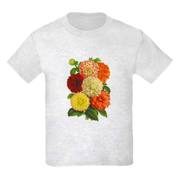 CafePress - Summer Dahlias Kids Light T Shirt - Light Classic Kids Graphic, Short Sleeve T-Shirt, Sizes XS-XL