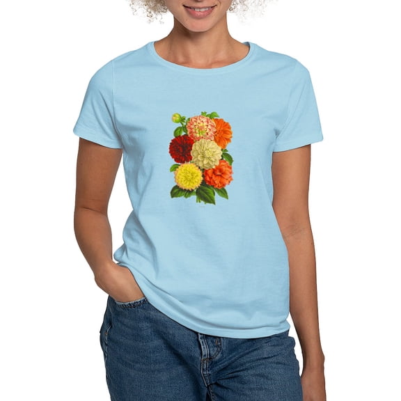 CafePress - Summer Dahlias Women's Light T Shirt - Women's Classic T-Shirt