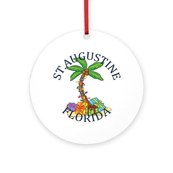 CafePress - Summer St. Augustine Florida - Round Wood Ornament 4"