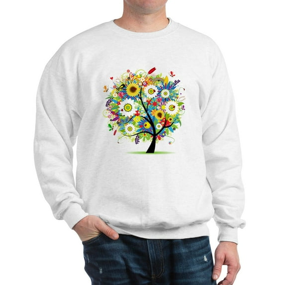 CafePress - Summer Tree Sweatshirt - Crew Neck Sweatshirt
