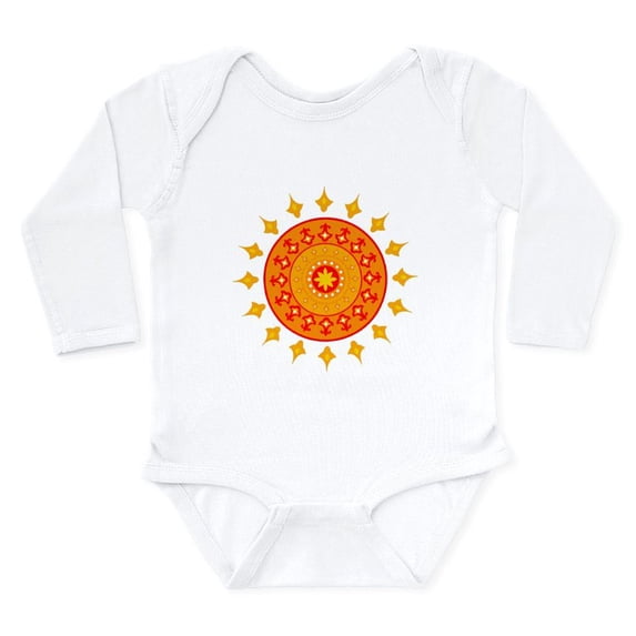 CafePress - Sun Chakra Long Sleeve Infant Bodysuit - Long Sleeve Cotton Baby Bodysuit