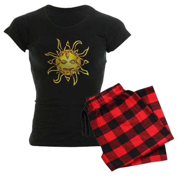 CafePress - Sun Pajamas - Women's Short Sleeve Print T-Shirt and Pants Dark Cotton Pajama Set