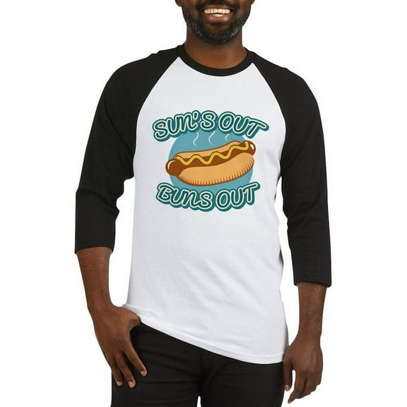 CafePress - Sun's Out Buns Out Baseball Jersey - Cotton Baseball Jersey, 3/4 Raglan Sleeve Shirt