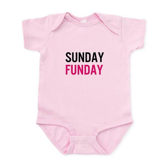 CafePress - Sunday Funday (Black / Pink) Body Suit - Baby Light Bodysuit, Size Newborn - 24 Months