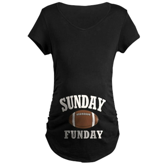 CafePress - Sunday Funday Maternity T Shirt - Maternity Dark T-Shirt