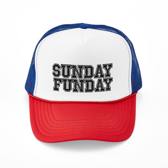 CafePress - Sunday Funday - Adjustable Unisex Printed Trucker Hat with Mesh Back
