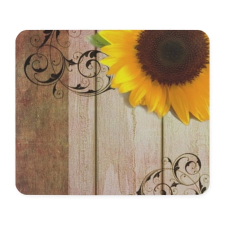CafePress - Sunflower Barnwood Country Mousepad - Non-slip Rubber Mousepad, Gaming Mouse Pad