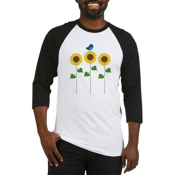 CafePress - Sunflower Garden Bird - Cotton Baseball Jersey, 3/4 Raglan Sleeve Shirt