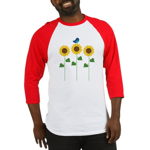 CafePress - Sunflower Garden Bird - Cotton Baseball Jersey, 3/4 Raglan Sleeve Shirt