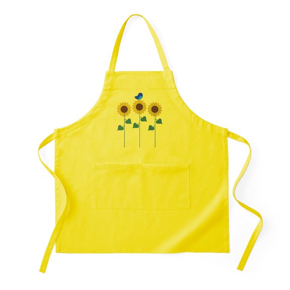 CafePress - Sunflower Garden Bird - Kitchen Apron with Pockets, Grilling Apron, Baking Apron