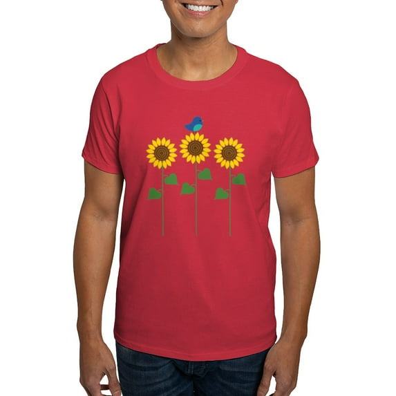 CafePress - Sunflower Garden Bird T Shirt - Men's Classic Graphic Cotton T-Shirt
