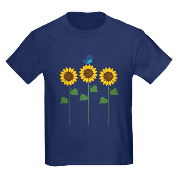 CafePress - Sunflower Garden Bird T Shirt - Dark T-Shirt Kids XS-XL