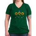 thumbnail image 1 of CafePress - Sunflower Garden Bird T Shirt - Women's V-Neck Dark T-Shirt, 1 of 1